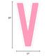 Pink Letter (V) Corrugated Plastic Yard Sign, 30in